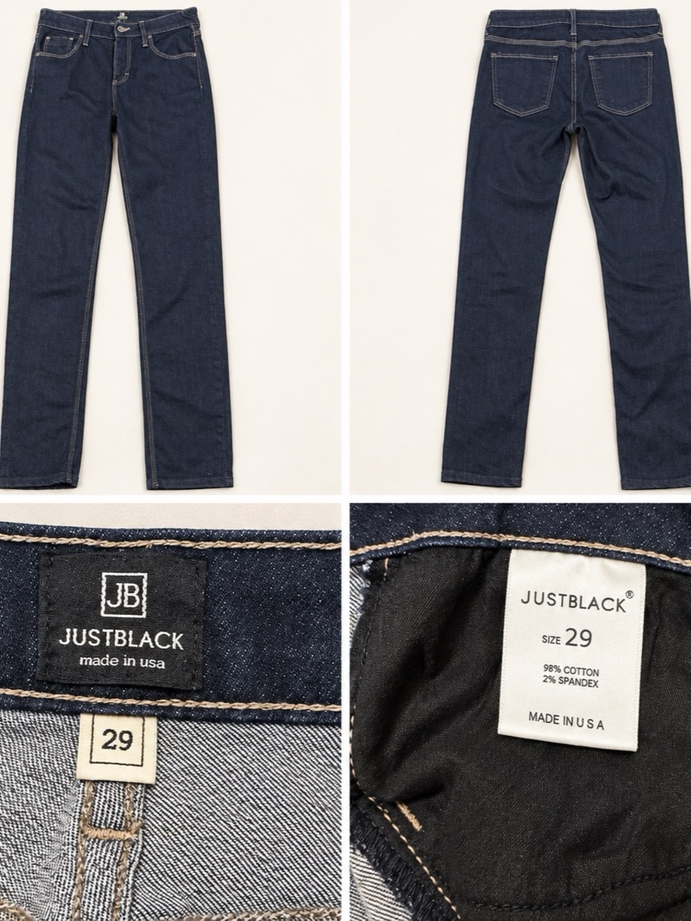 Just Black Dark Wash Slim Straight Jeans | Size 29 | Made in USA
